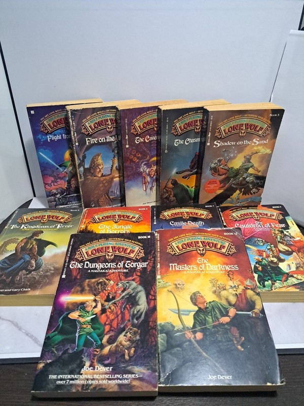 LONE WOLF ROLE PLAYING ADVENTURE Gamebooks #1-10 & #12 Joe Dever Solo Fantasy