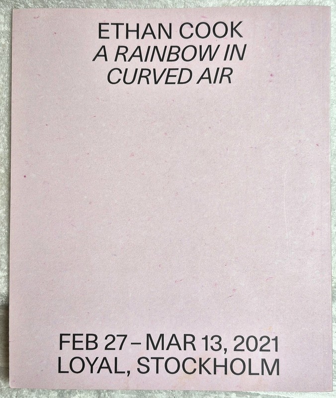 Ethan Cook: A Rainbow in Curved Air (2021 • Loyal Gallery Stockholm • HC)