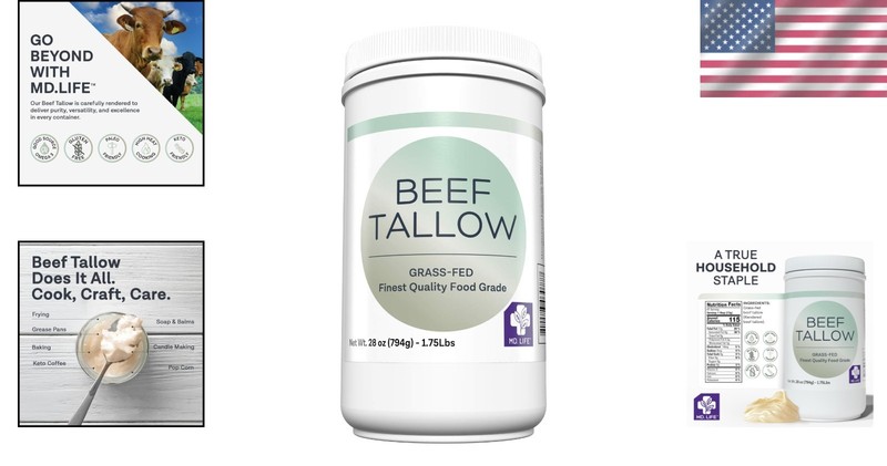28oz Keto Friendly Beef Tallow - Grass Fed Cooking Oil for Health and Wellness gallery