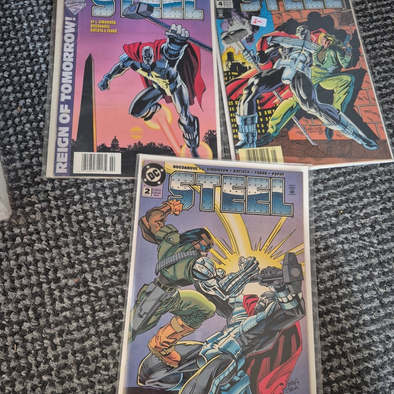 Steel (1994) 1 2 and 4DC Comics in protective cover boarded.