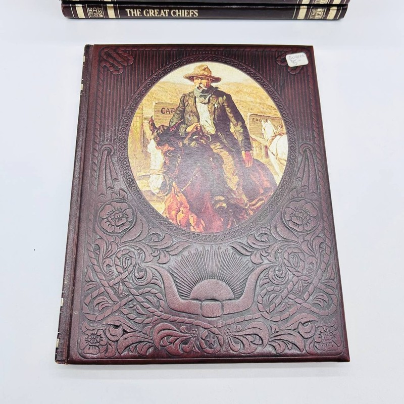 Lot of 7 Time Life Books "The Old West" Vintage 1970s Faux Leather Bound gallery