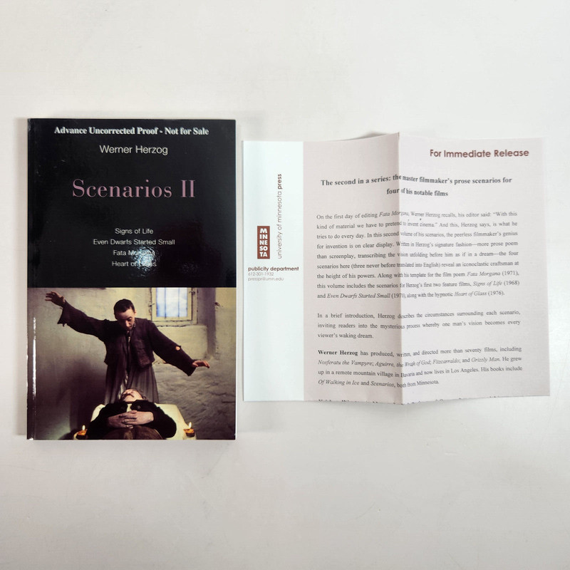 Scenarios II Werner Herzog Advanced Uncorrected Proof 2018 PB Minnesota Press gallery