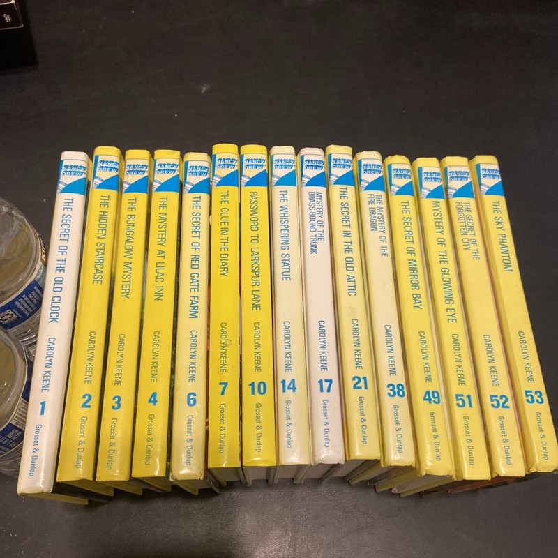 Nancy Drew Books Yellow Flashlight Lot Of 15 HCs Good – VG Condition