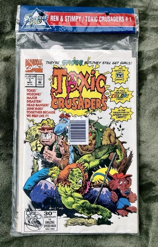 Toxic Crusaders #1 & Ren & Stimpy #1 Marvel Comics Pedigree Gold Collection