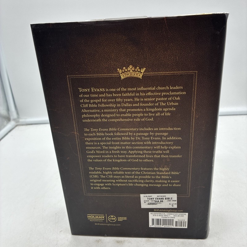 The Tony Evans Bible Commentary Tony Evans Hardcover Holman CSB Printed USA gallery