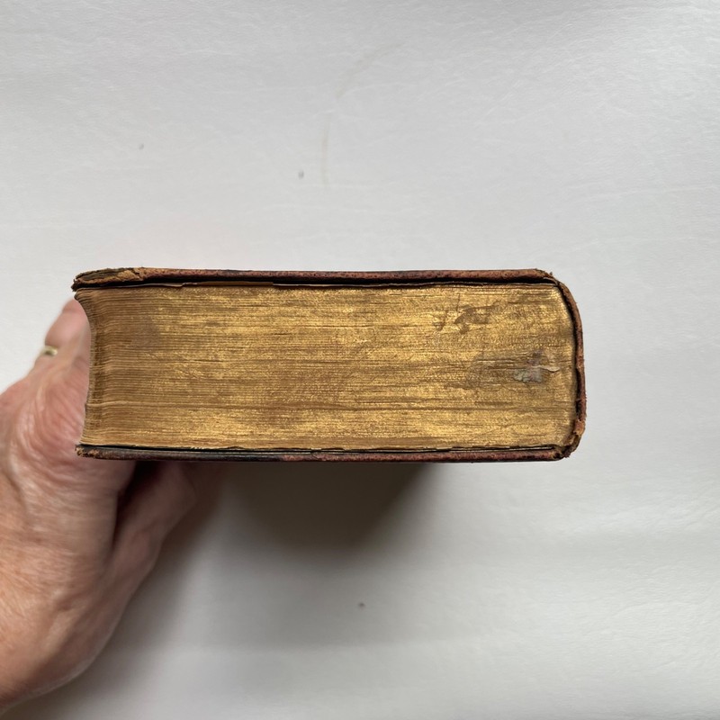 Antique Bible American Bible Society 1894 Compact leather Bound Protestant gallery