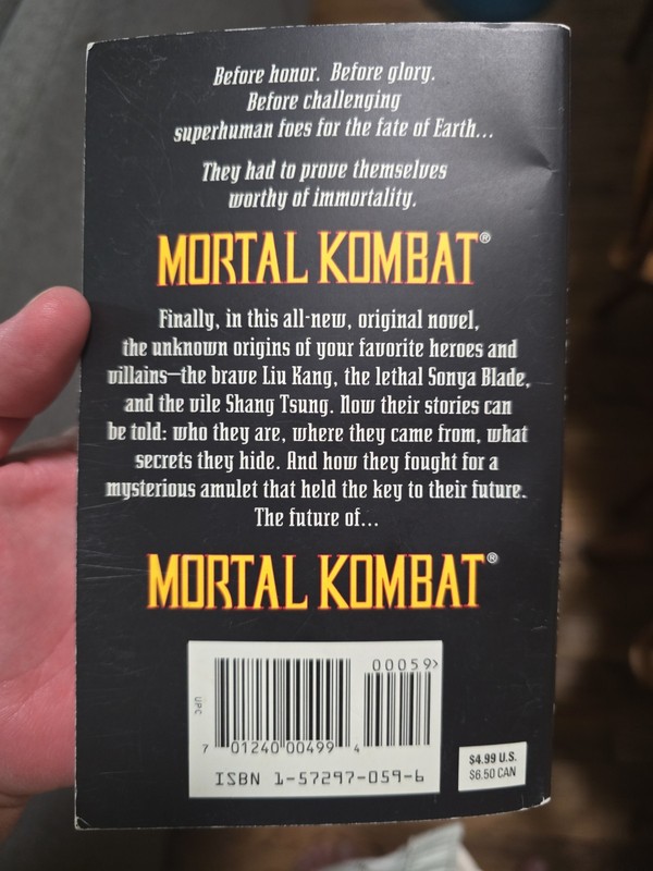 Mortal Kombat by Jeff Rovin. 1995 Boulevard 1st edition/4th print. gallery