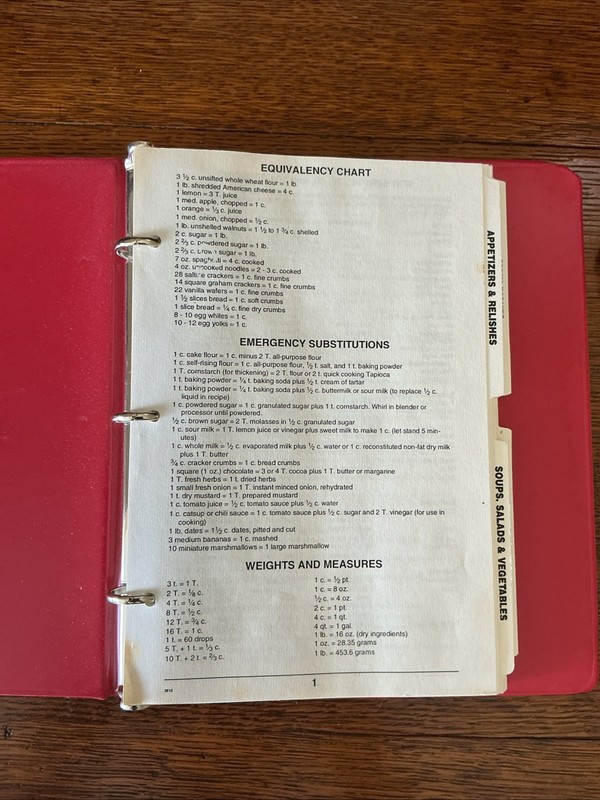 Vintage Church Cookbook 1992 Burr Oak Mennonite Church 3 Ring Binder gallery