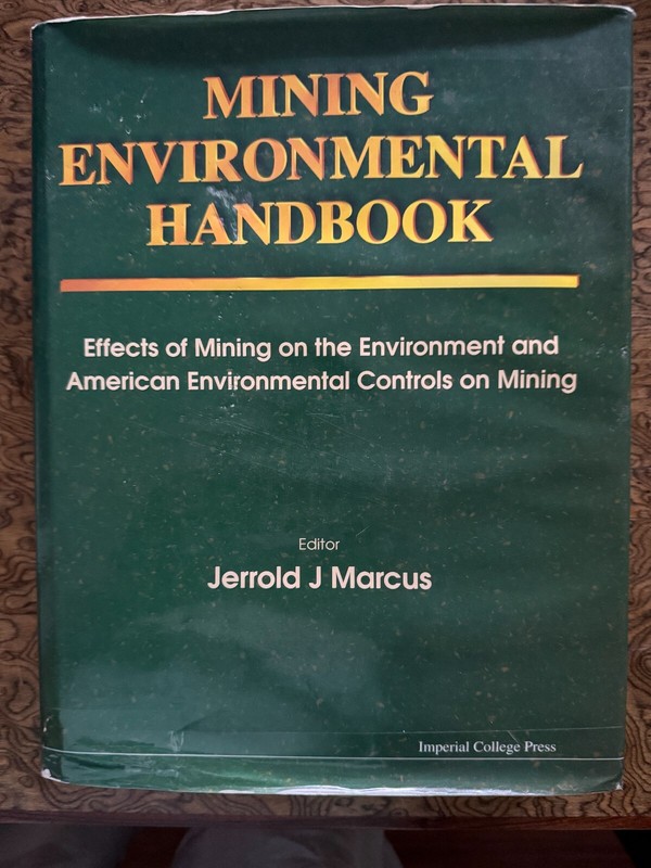 Mining Environmental Handbook 786p by Jerrold J. Marcus 1997 Clean Text