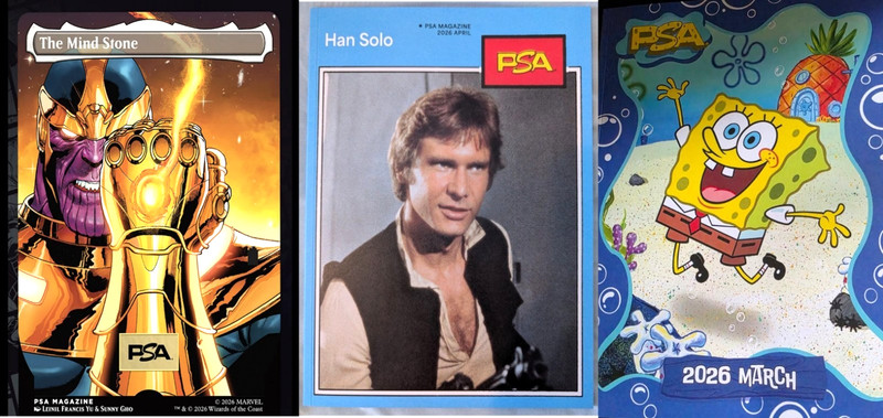 SEALED🔥PSA 2026 Magazine May THANOS MTG PROMO- April HAN SOLO- March SPONGEBOB