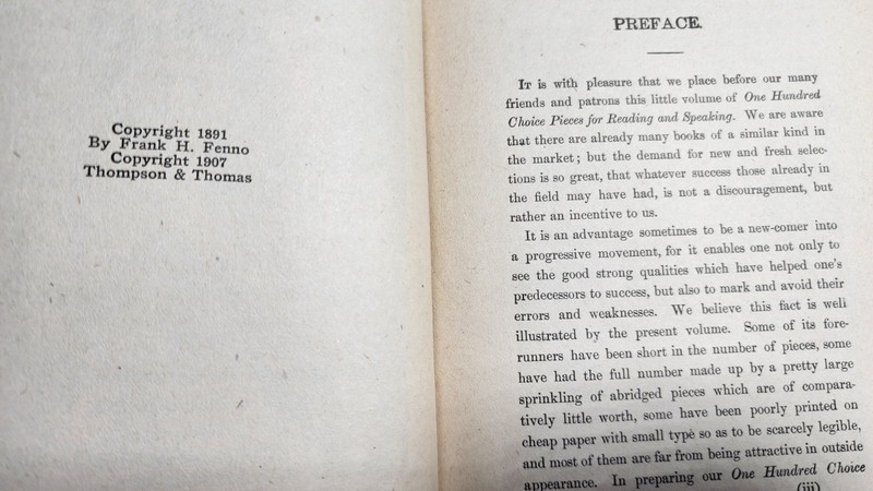 THE PEERLESS SPEAKER - 1907 Hardcover Book - Recitations, Reading & Dialogues gallery