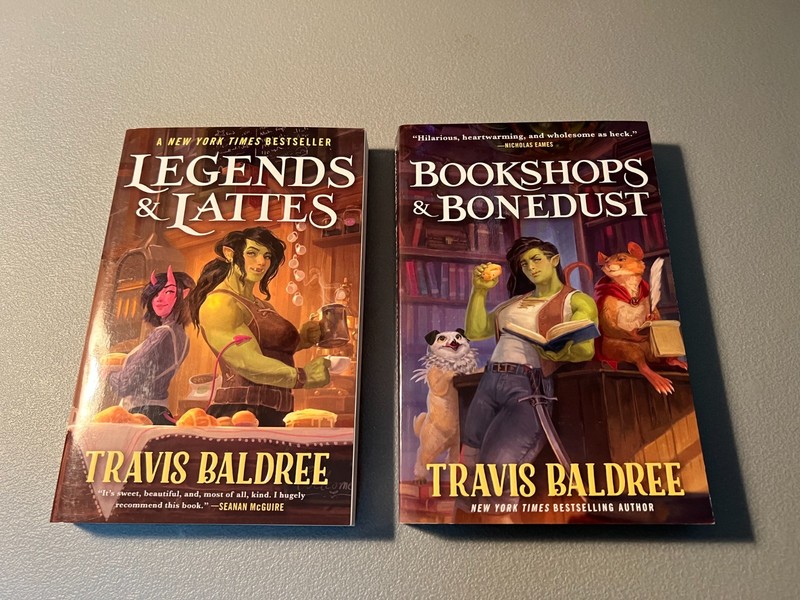 Lot of 2 Books by Travis Baldree Bookshops & Bonedust Legends & Lattes TPBs