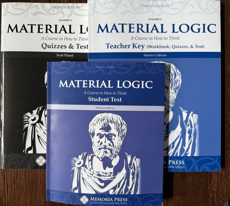 Memoria Press Material Logic Student Text/Teacher Key/Test and Quiz Key