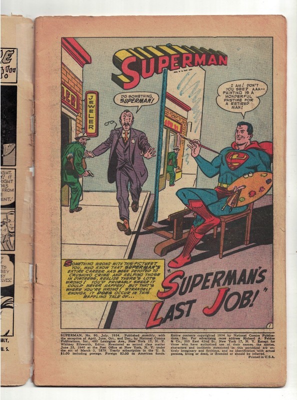 DC COMICS SUPERMAN 90 Golden age 1954 VG- 3.0 Secrets of past gallery