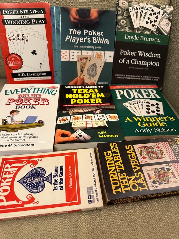 LOT 8 BOOKS ON POKER PLAYING CARDS