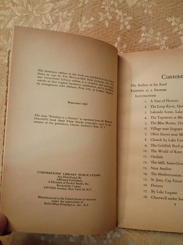 Painting as a Pastime Winston S. Churchill 1965 Hardcover Art Memoir Vintage gallery