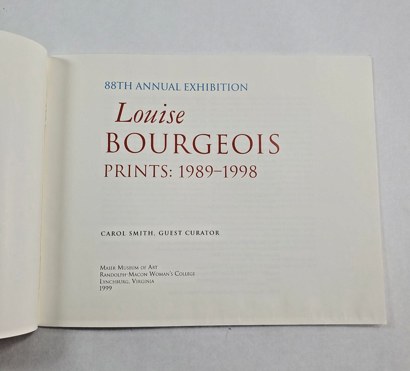 Louise Bourgeois Prints 1989-1998 Exhibition Booklet Catalog Maier Museum of Art gallery