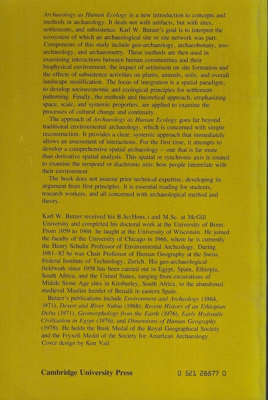 Archaeology as Human Ecology : Methods and Theory for a Contextual Approach... gallery