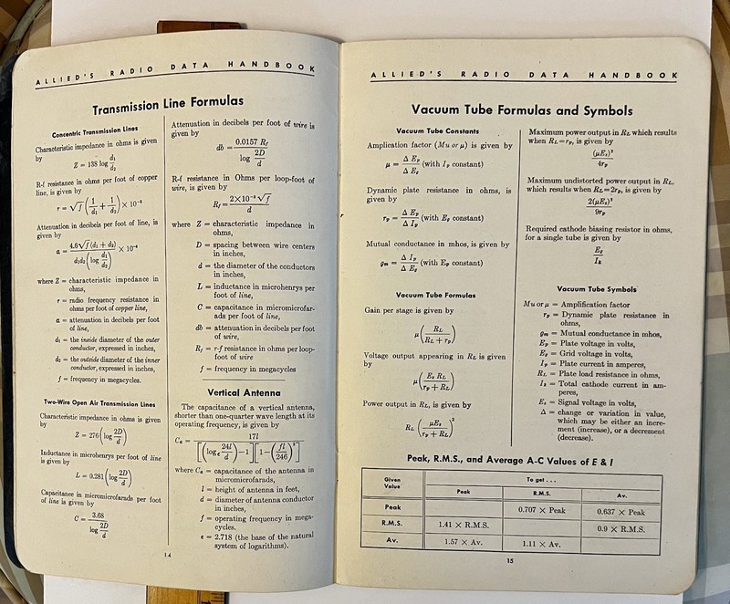 Allied's Radio Data Handbook Copyright 1943 Vintage gallery