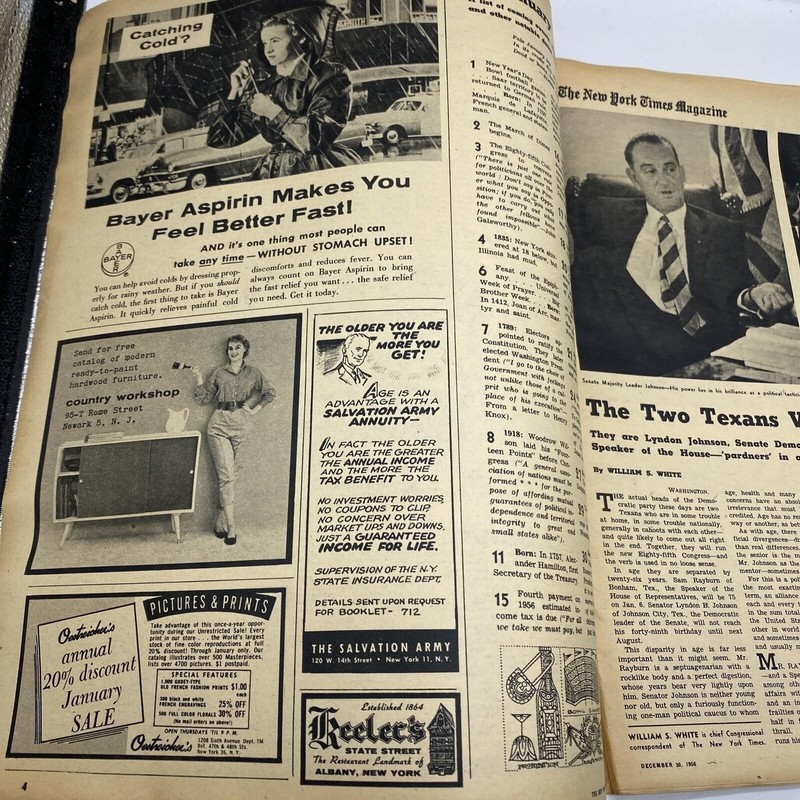 New York Times Magazine DEC 3, 1956 - Year Recap - Politics - Amazing Ads gallery