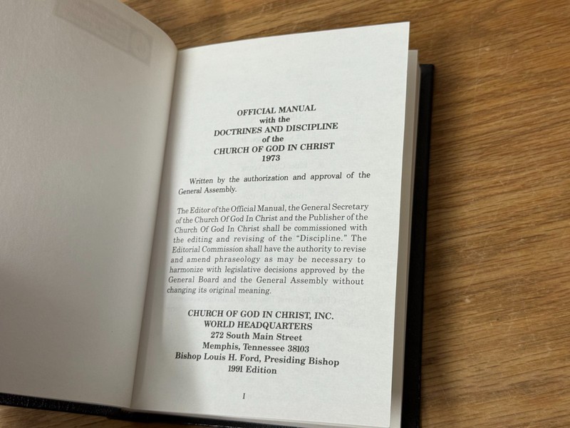 Church of God in Christ Official Manual 1973 Vtg Doctrines and Discipline COGIC gallery