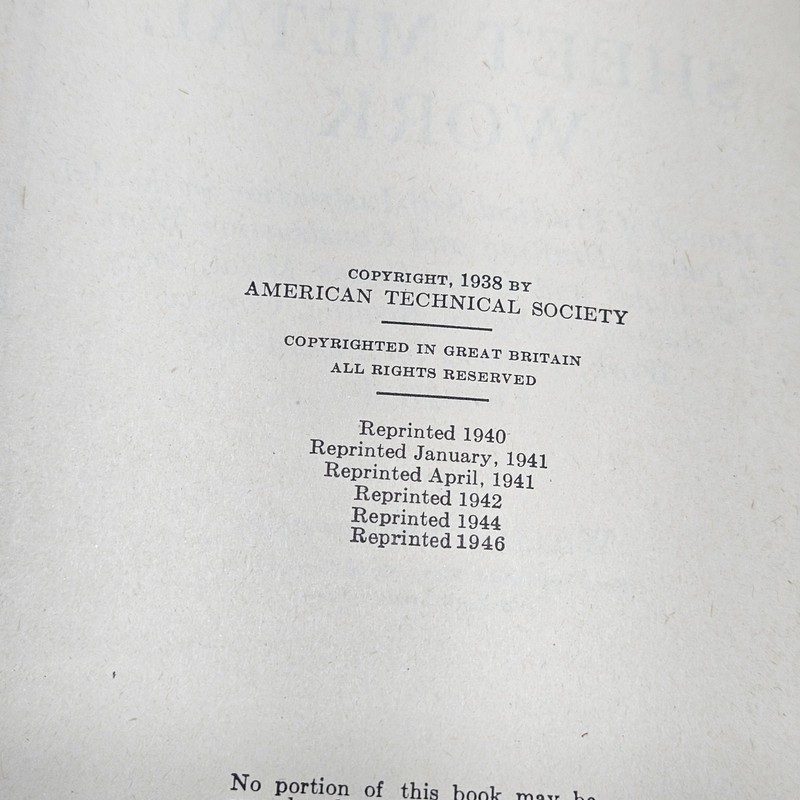 Sheet Metal Work- William Neubecker 1946 Hardcover American Technical Society gallery
