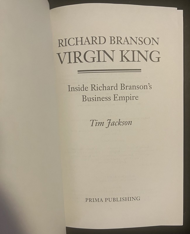 ‘Richard Branson: Virgin King’ by Tim Jackson (1996 HC DJ 1st Ed) Free Shipping! gallery