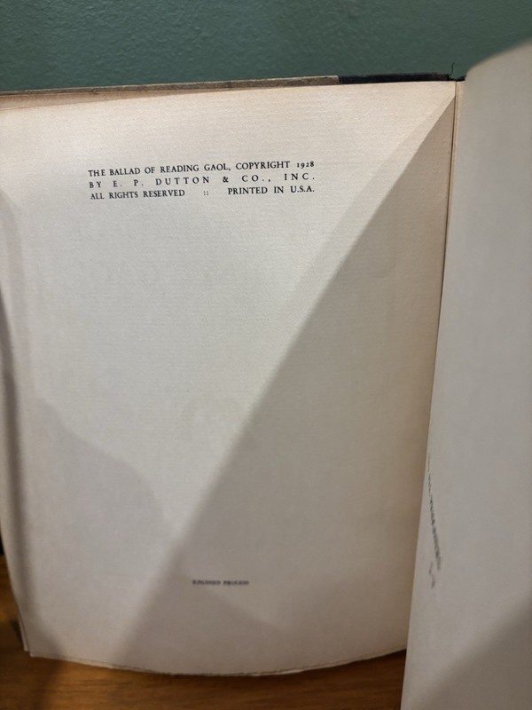 1928 Antique Book Oscar Wilde "Ballad of Reading Gaol" Art Deco Illus. J. Vassos gallery