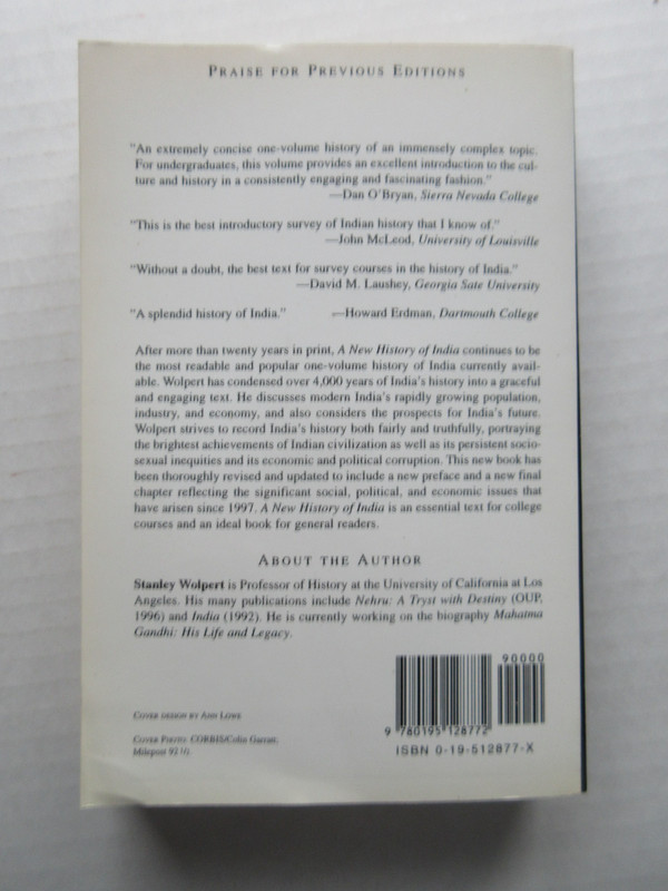 A New History of India Paperback Stanley Wolpert gallery