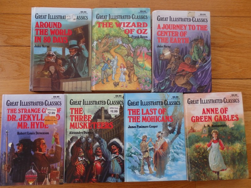 Lot of 7 Great Illustrated Classics Children's Literature- Oz, Center of Earth + gallery