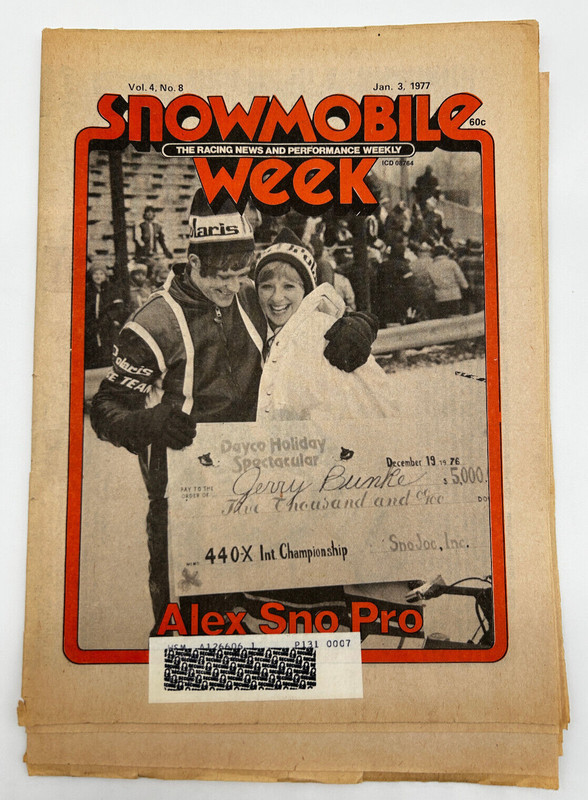 SNOWMOBILE WEEK Racing Magazine Newspaper Publication JANUARY 3, 1977 VINTAGE