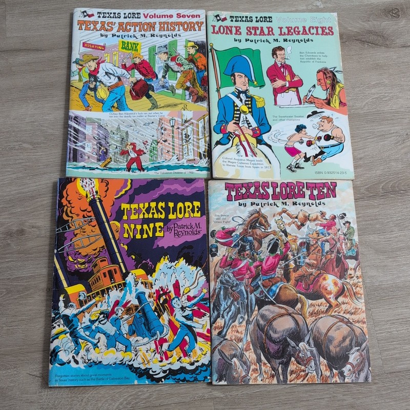 Vintage ILLUSTRATED TEXAS LORE Patrick Reynolds Texas Volumes 7, 8, 9 10