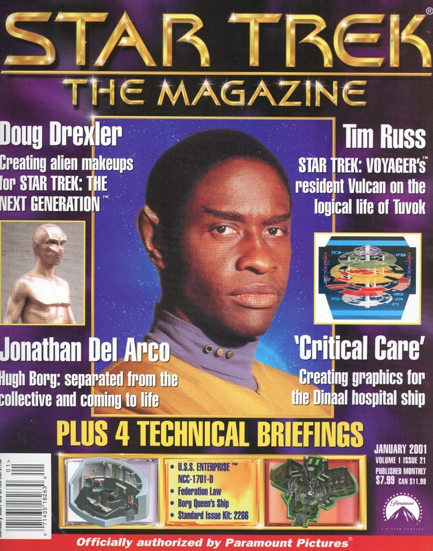 Star Trek The Magazine 2001 January Doug Drexler Tim Russ Johnathan Del Arco C-9