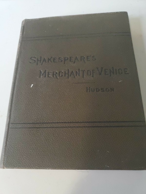 SHAKESPEARES MERCHANT OF VENICE BY REV. HENRY N HUDSON 1879 Antique HC
