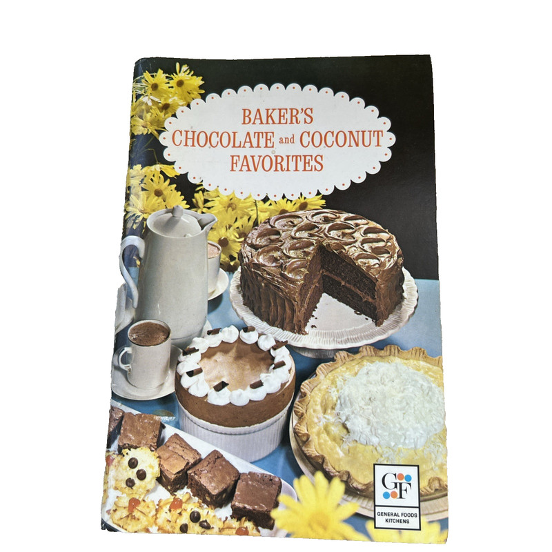 Baker’s Chocolate and Coconut Favorites General Foods Cookbook 72 Pages EUC