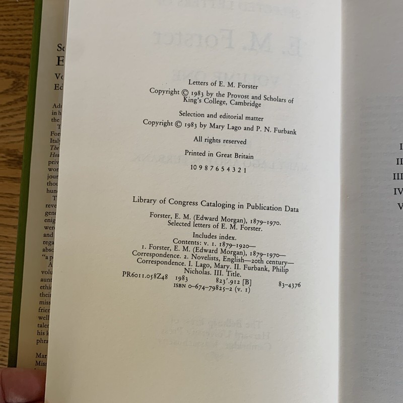 Selected Letters of E. M. Forster Two Volume Set Lot - Hardcover - first edition gallery