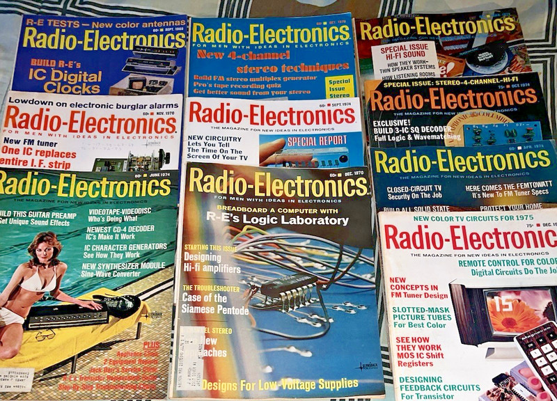 Vintage «Radio-Electronics» 10-magazine lot – 1969-1974 tech and cool retro ads