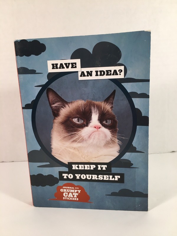 Grumpy Cat Journal with Stickers “ Have an Idea? Keep It To Yourself “ Notebook