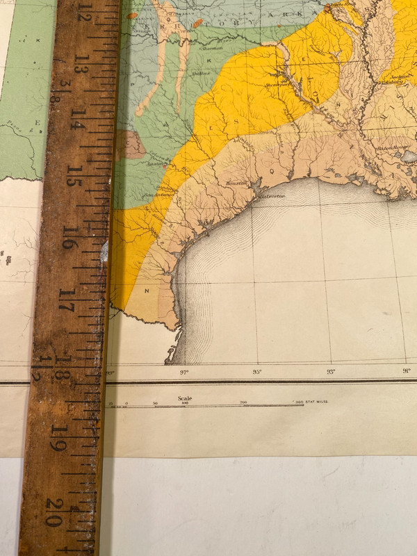 GEOLOGY 1884 LARGE FOLDING GEOLOGIC MAP OF THE UNITED STATES By WJ McGhee Scarce gallery