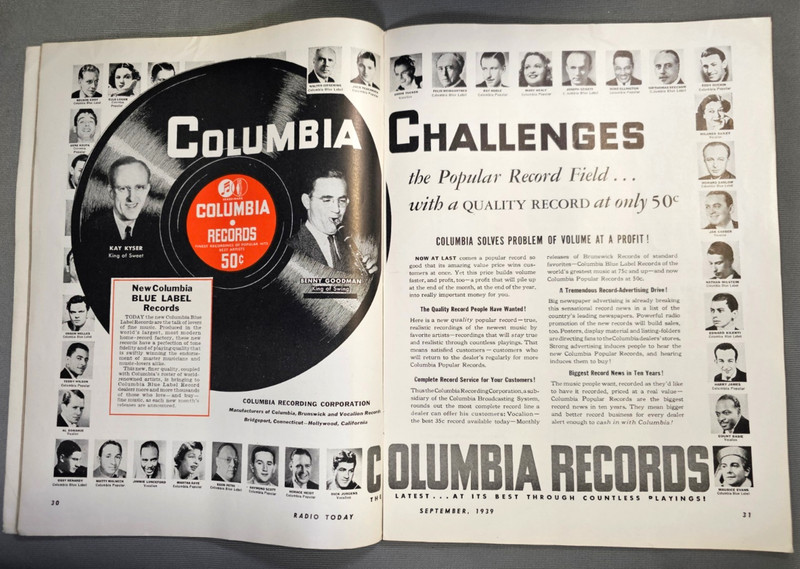 RADIO & TELEVISION TODAY MAGAZINE September 1939 VINTAGE ADS, Radio News, Tech gallery