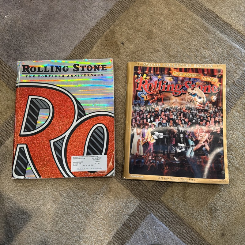 2 Rolling Stone Mags Issue 1025/1026 40th Anniversary & Issue 1000 3D Hologram