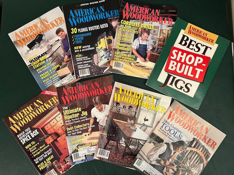 Rodale’s American Woodworker Magazine 8 issues: 1993 – 1995