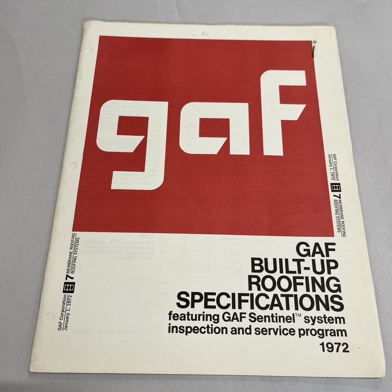 GAF Built-Up Roofing Specifications 1972 , 7 Membrane Roofing Roofing Systems