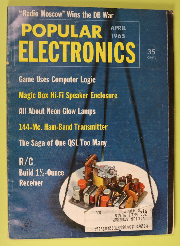 Popular Electronics Magazine April 1965 Computer Logic in a Game! Tiny Receiver