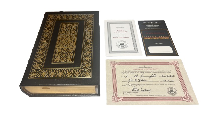 Easton Press Donald Rumsfeld *SIGNED* KNOWN AND UNKNOWN – 1st Edition Leather
