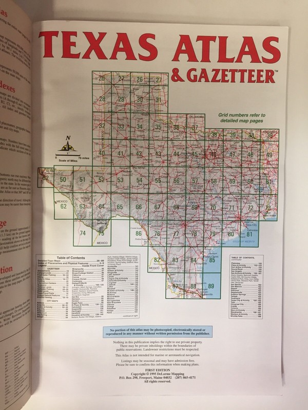 Texas Atlas & Gazetteer Delorme 1995 - 168 Pages - First Edition gallery