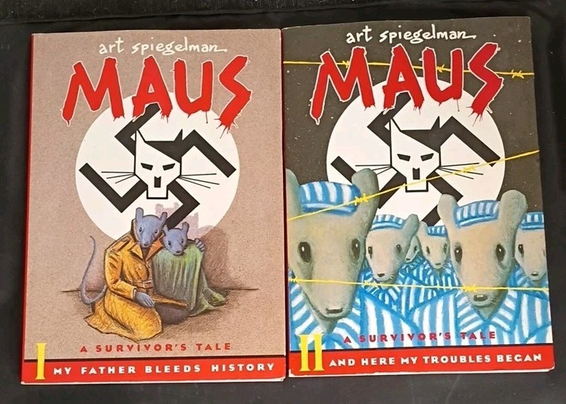 WW II Holocaust Historical Fiction Two (2) Book Set «MAUS I»&»MAUS II» Youth Kid