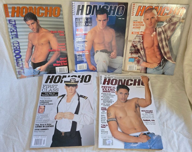 Lot of 5 vintage 1997-1998 Honcho Gay Interest Magazines
