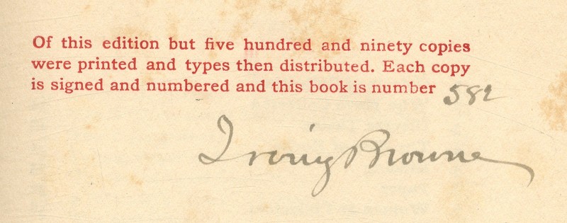 Irving BROWNE / In the Track of the Book-Worm Thoughts Fancies Signed 1st 1897 gallery