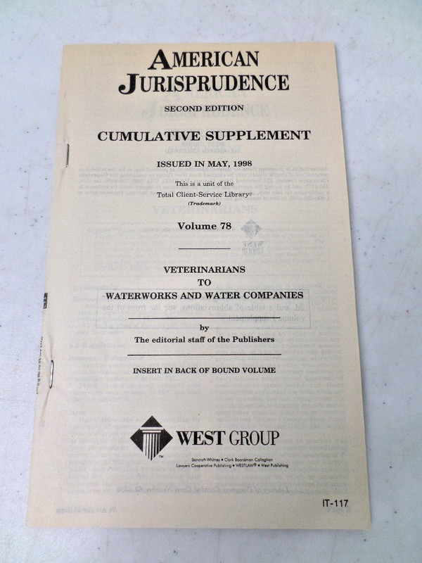 American Jurisprudence 2d 1975 State & Federal 2nd Ed Vol 78 w/ 1998 Supplement gallery